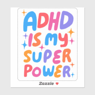 ADHD IS MY SUPERPOWER Fun Colourful Bubble Letters