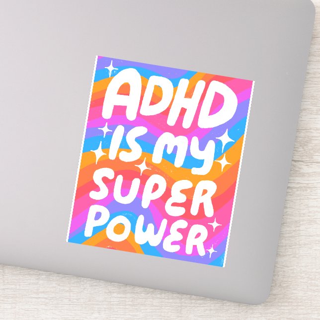 ADHD IS MY SUPERPOWER Fun Colourful Bubble Letters (Detail)
