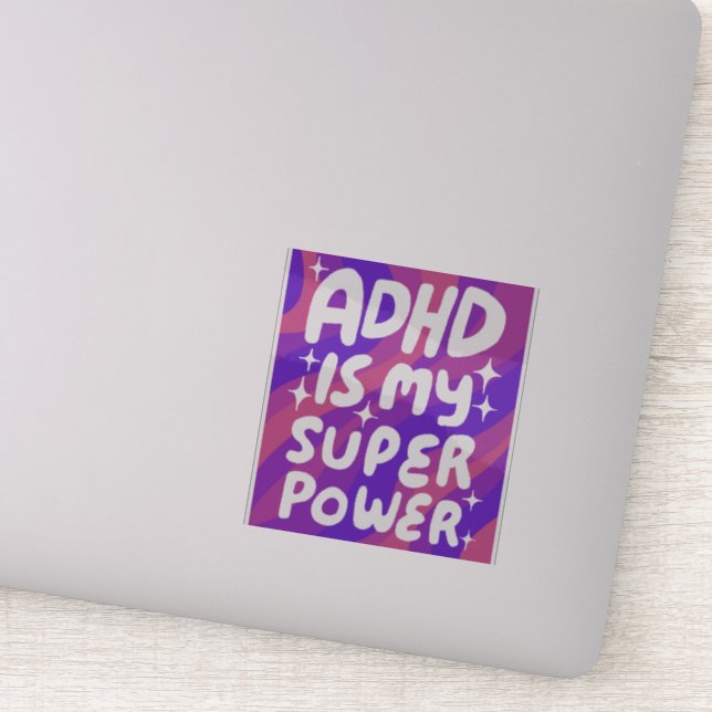 ADHD IS MY SUPERPOWER Fun Colourful Bubble Letters (Detail)