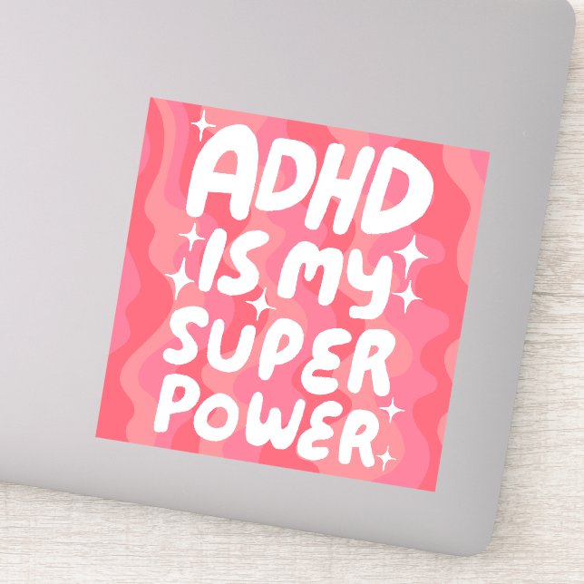ADHD IS MY SUPERPOWER Fun Colourful Bubble Letters (Detail)