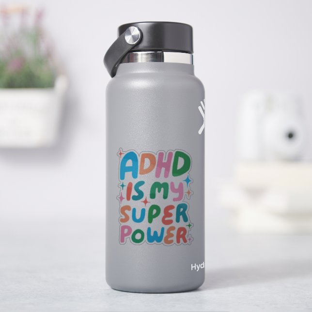 ADHD IS MY SUPERPOWER Fun Colourful Bubble Letters (HydroFlask)