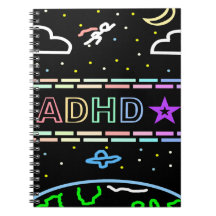 ADHD Journal Kids Space-Themed Notebook
