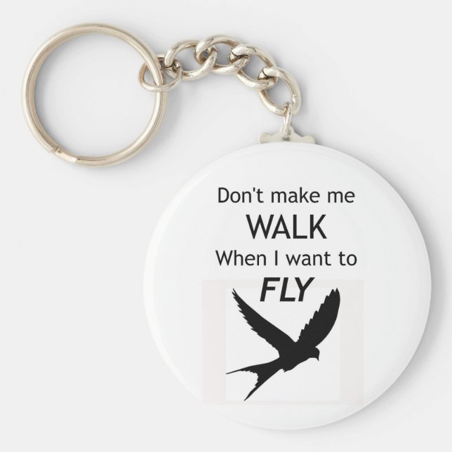 ADHD Keyring -  I want to FLY Motivational Inspira (Front)
