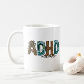 ADHD Nature Elements Typography Design Coffee Mug