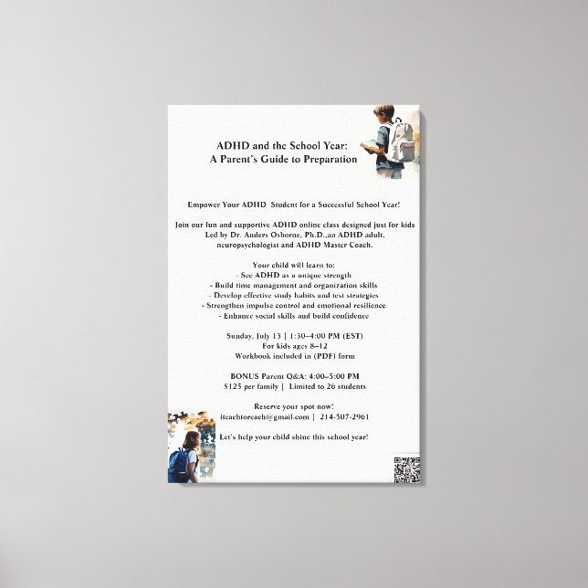 ADHD POSTER July 13 Canvas Print (Front)