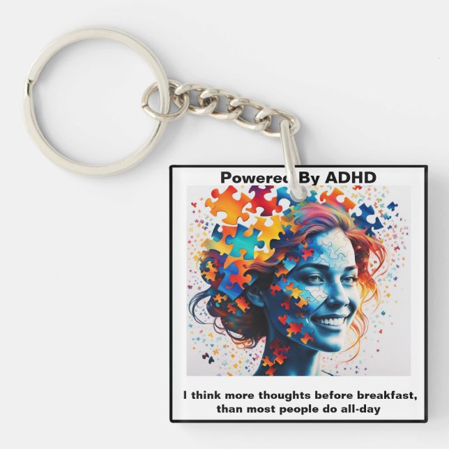 ADHD Quotes.  Keychain (Front)