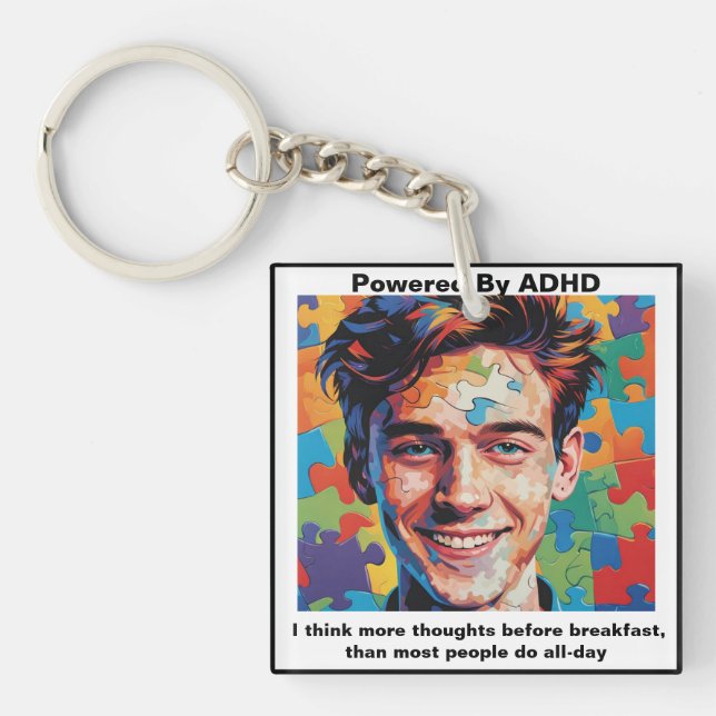 ADHD Quotes.  Keychain (Front)