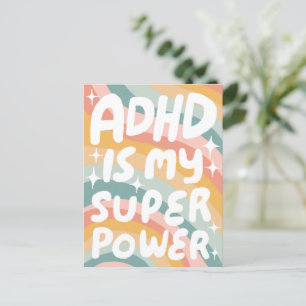 ADHD Super Power Fun Bubble Letters CUSTOM Postcard