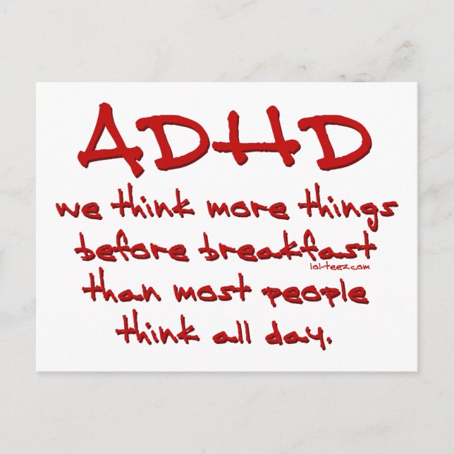 ADHD Think More Postcard (Front)