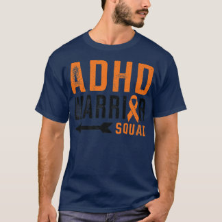 ADHD Warrior Squad Kids Child Family Ribbon Orange T-Shirt