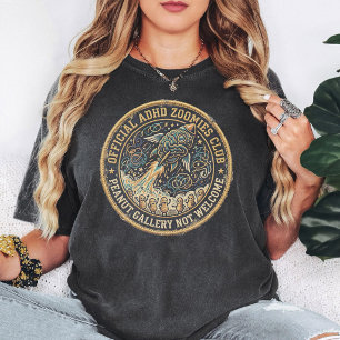 Adhd Zoomies Brain Rocket Patch Funny Quote T-Shirt