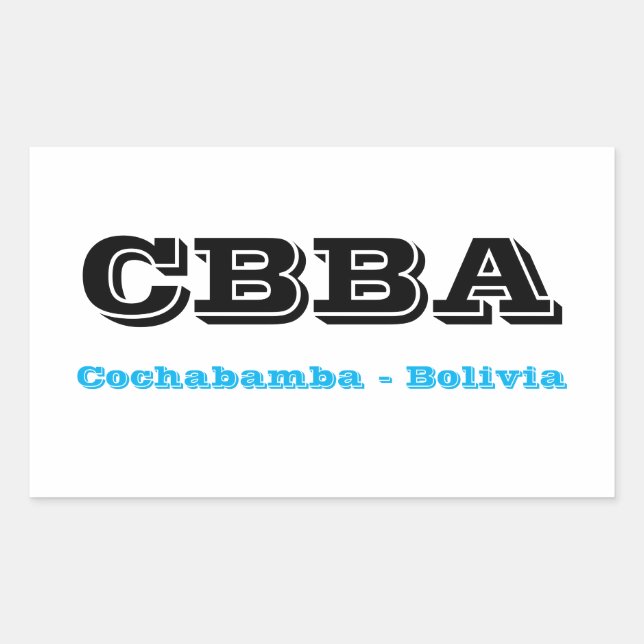 Adhesive CBBA Cochabamba Bolivia Sticker (Front)