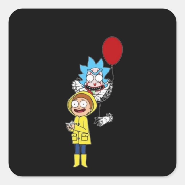 adhesive halloween Rick and Morty Square Sticker (Front)