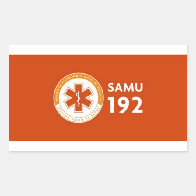 Adhesive Logomarca SAMU 192 - red background Sticker (Front)
