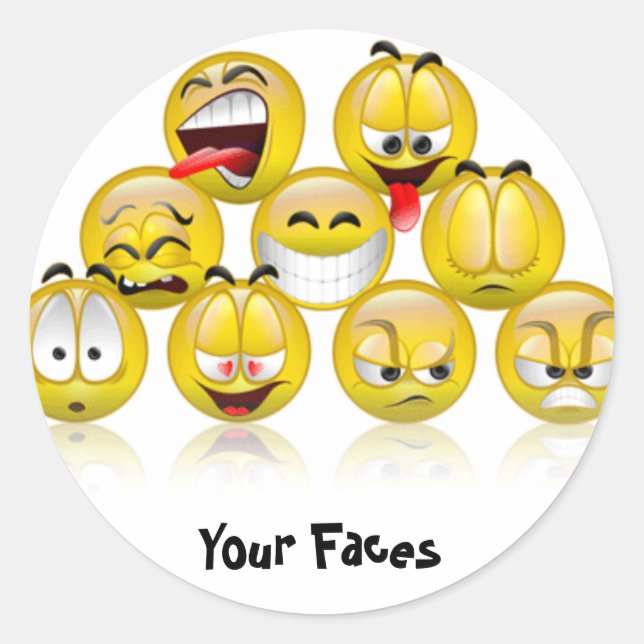 adhesive smiles classic round sticker (Front)