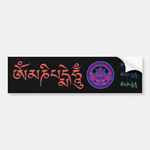 ADHESIVE WITH MANI PADME HUM BUMPER STICKER
