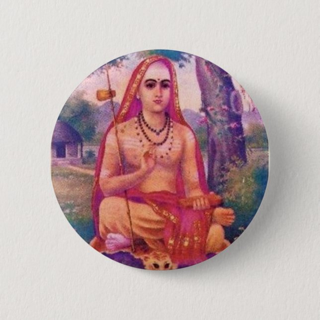 Adi Shankara 2 Inch Round Button (Front)