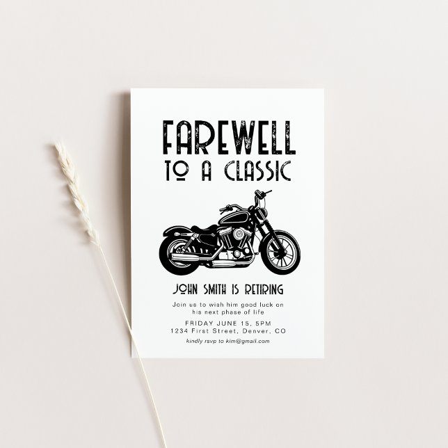 Adieu à un Invitation de motocyclette de retraite  (Créateur téléchargé)