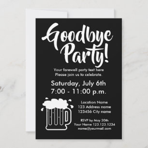 Adieu adieu aller aux invitations à la fête de la 