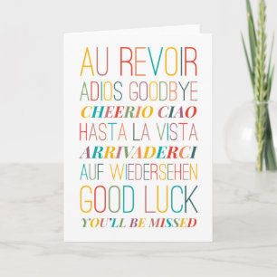 Adieu Adieu Carte de voeux pliée