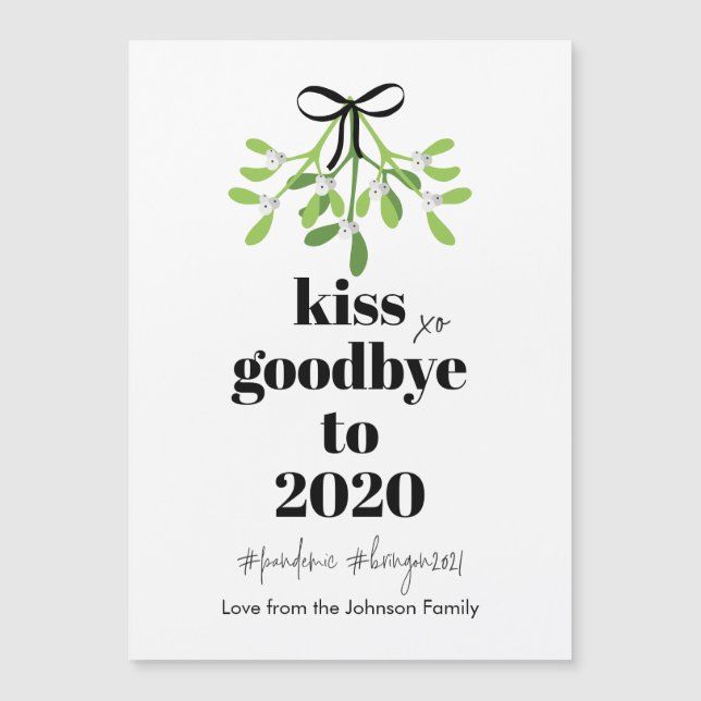 Adieu Mistletoe Kiss 2020 Do-Over Funny Magnet (Devant)