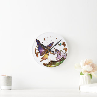 Adilyn Faery Wall Clock, 8" Round Acrylic Round Clock
