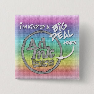 AdInk Big Deal Button, Hippie Style 2 Inch Square Button
