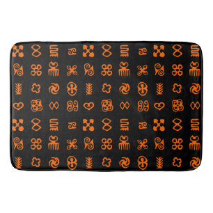 Adinkra African Symbols Classic Round Sticker Sher Bath Mat