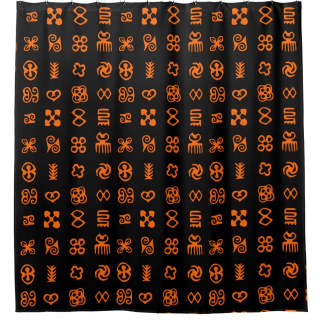 Adinkra African Symbols in Orange And Black (Front)