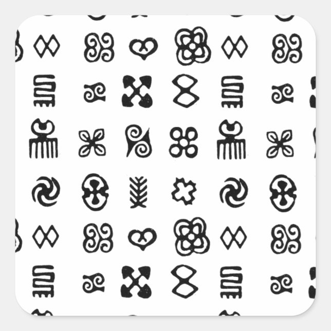 Adinkra African Symbols Square Sticker (Front)