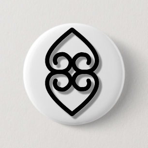 Adinkra - earth-BW 2 Inch Round Button
