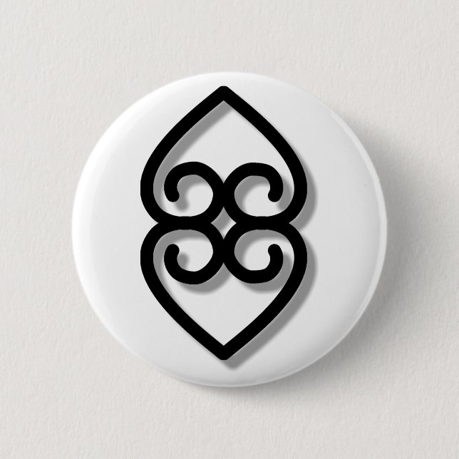 Adinkra - earth-BW 2 Inch Round Button (Front)