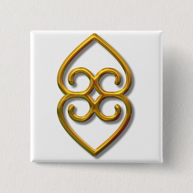 Adinkra-earth-gold 2 Inch Square Button (Front)