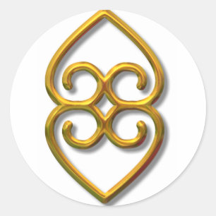 Adinkra-earth-gold Classic Round Sticker