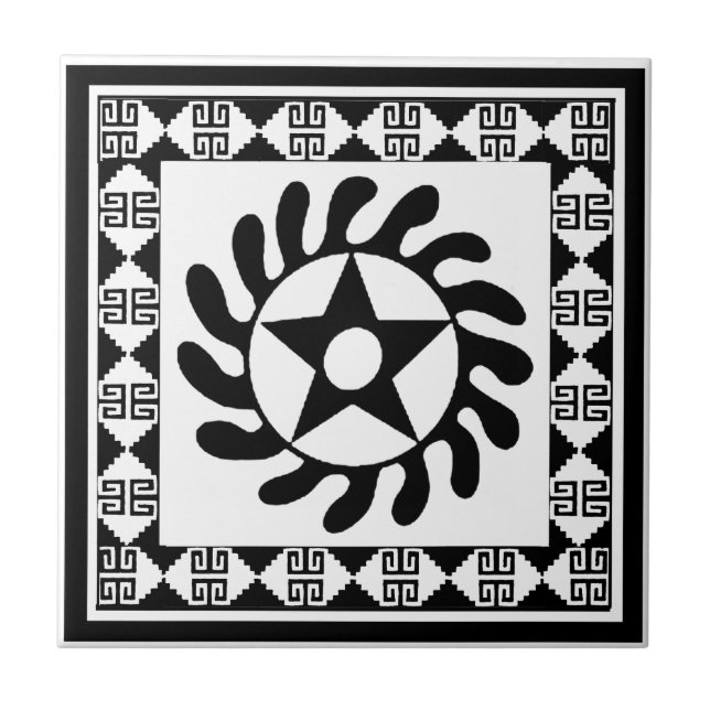 adinkra flower circle with border 12.png tile (Front)