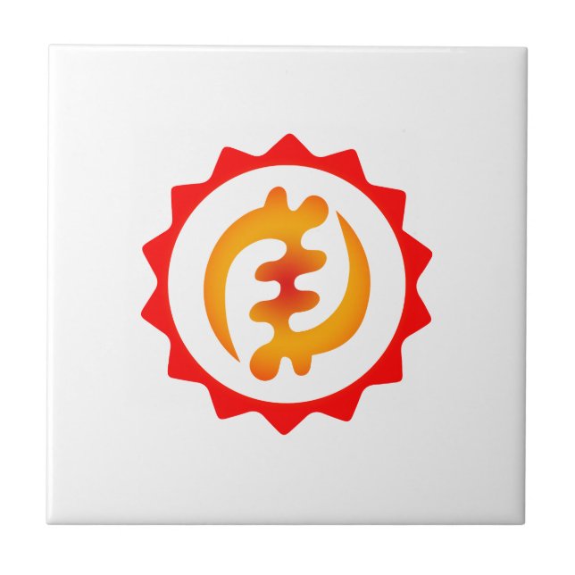 Adinkra God Is King Nyame ohene Symbol Gift Idea Tile (Front)