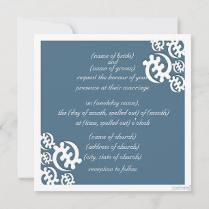 adinkra gye nyame (except for God) agate blue Invitation