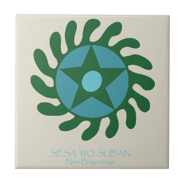 Adinkra Sesa Wo Suban - New Beginnings Tile (Front)