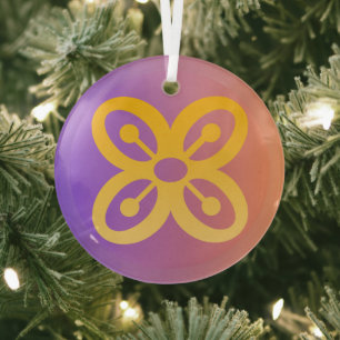 Adinkra Symbol (Abundance) Glass Ornament