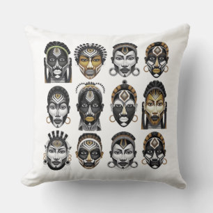 Adinkra Symbol Pattern – African Heritage Cultura Throw Pillow