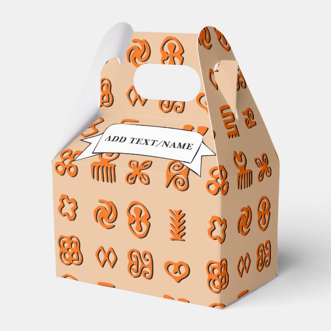 Adinkra Symbols Of West Africa Custom Name Favor Box (Front Side)