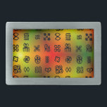 Adinkra Symbols With African Colours Belt Buckle<br><div class="desc">Adinkra symbols with African colours in the background. Original design.</div>