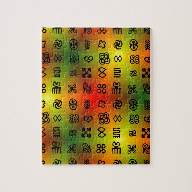 Adinkra Symbols With African Colours Jigsaw Puzzle (Vertical)