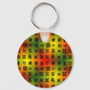 Adinkra Symbols With African Colours Keychain