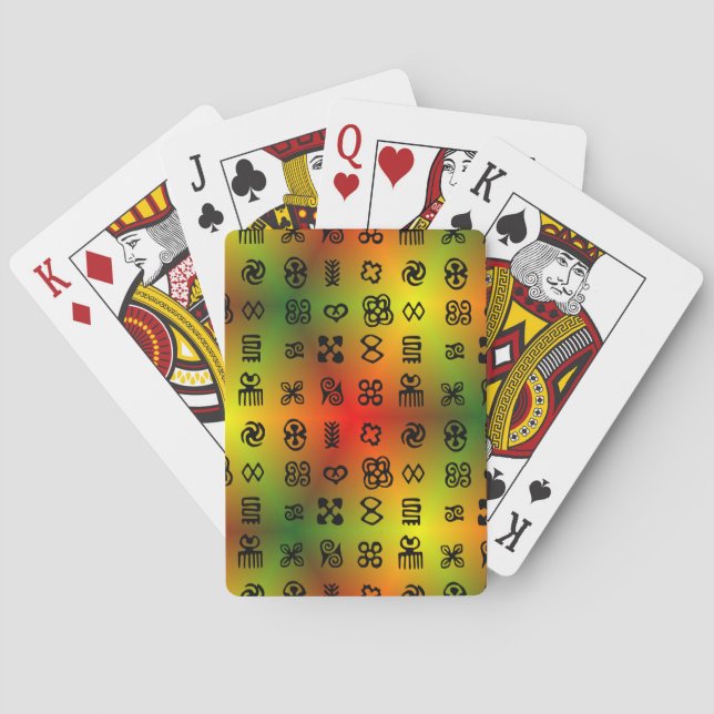 Adinkra Symbols With African Colours Playing Cards (Back)