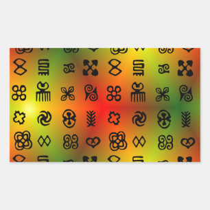 Adinkra Symbols With African Colours Sticker