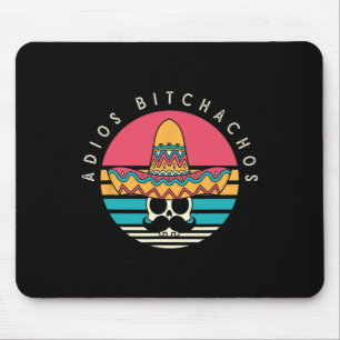 Adios Achos Funny Skull Sombrero Retro Cinco De Ma Mouse Pad
