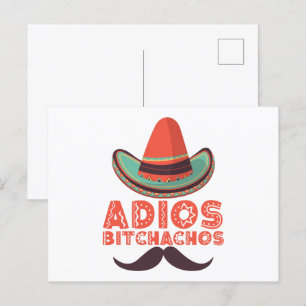 Adios Bitchachos Sombrero Retro Cinco De Mayo Postcard