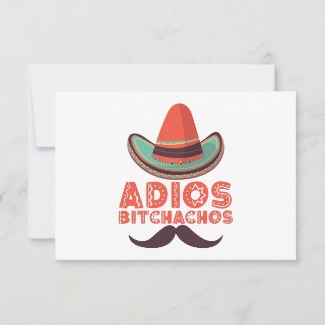 Adios Bitchachos Sombrero Retro Cinco De Mayo Thank You Card (Front)