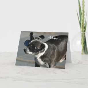 Adios Good Bye chihuahua greeting card